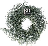 Voordeur Krans Kunstige Buxusboom Krans - Decoratieve Deurkrans Voor Het Hele Jaar - 18,5 Inch - Groen Buxus Krans