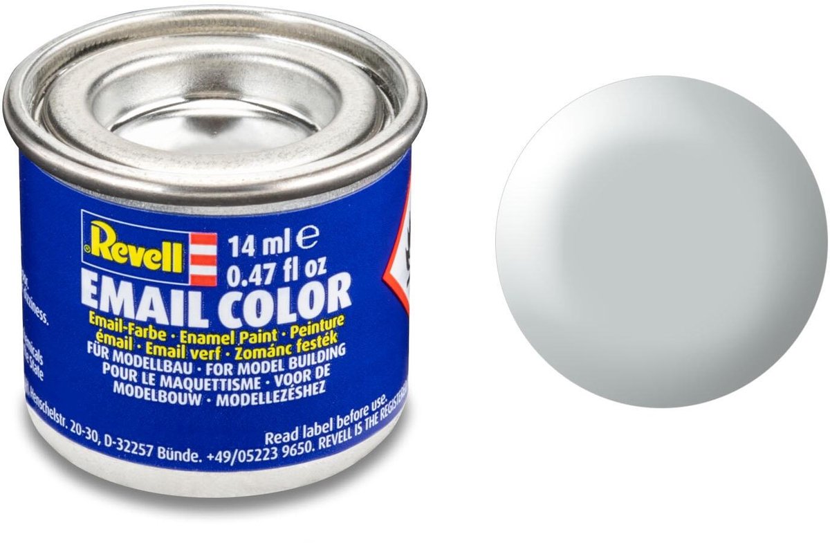 Revell Hobbyverf Enamel verf - #371 Light Grey - Satin - RAL7035 - Enamel - Verf potje - 14 ml