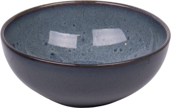 Set de 6 bols - 15,5 cm - Amadora - bleu effet aqua - Grès portugais