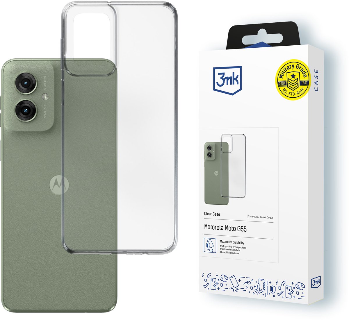 Telefoonhoesjes Motorola Moto G55 5G - 3mk Clear Case