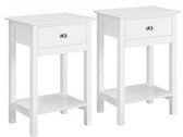Table de chevet, table d'appoint, lot de 2 tables de canapé, petites tables basses, salon, chambre, couloir, écurie, design scandinave, blanc