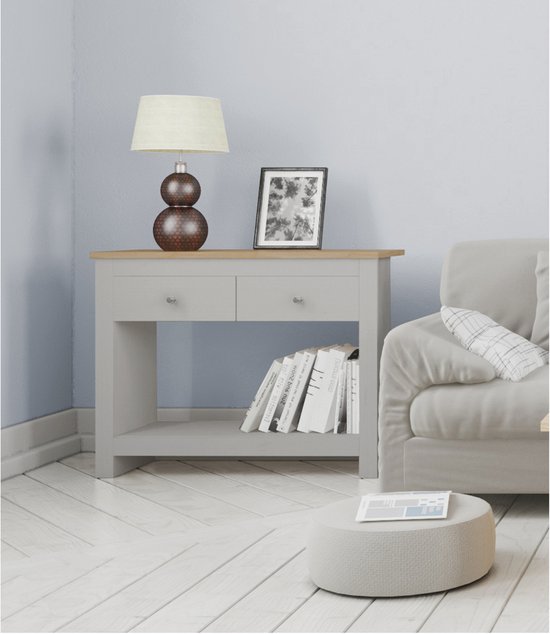 Franklin - Consoletafel met 2 laden in wit MDF | Leen Bakker