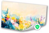 Abstract bloemenveld in zomerse tinten - Bloemen poster - Posters natuur - Impressionisme - Muurdecoratie landelijk - Stijlvolle posters - Poster 60x40 cm