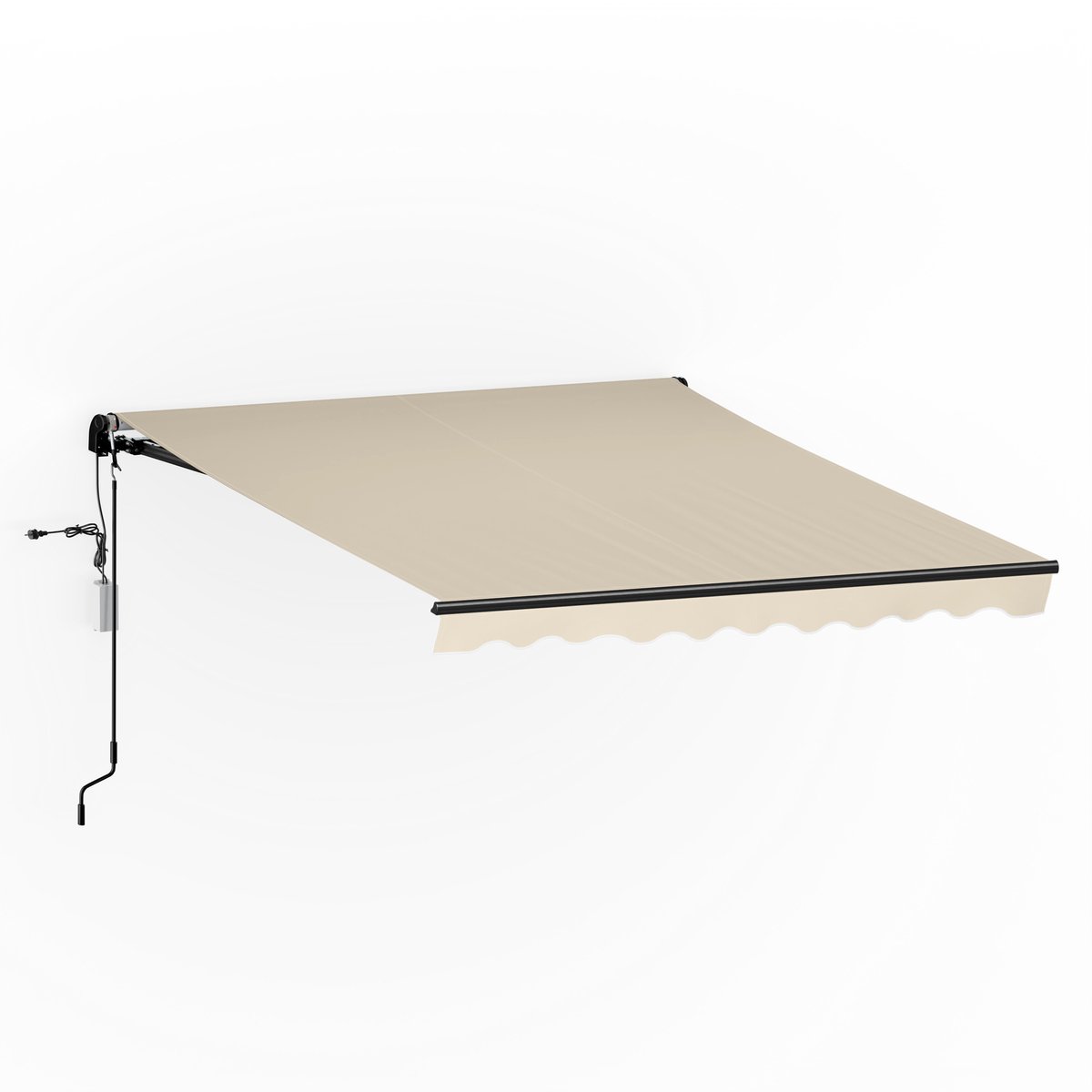 Blumfeldt CloudShade Zonnescherm - Slimme oprolbare terraszonwering met app & afstandsbediening, UV 30+ & regenbescherming, verstelbare kantelhoek, aluminium frame, eenvoudige wandmontage, 250x200 cm, beige