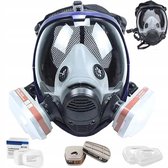 Masque facial intégral - Protection respiratoire industrielle - Confort de port 8 heures - Protection contre le formaldéhyde et l'ammoniac - Filtre universel - Pour la chimie et la construction