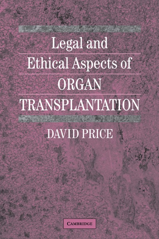Legal and Ethical Aspects of Organ Transplantation - cover