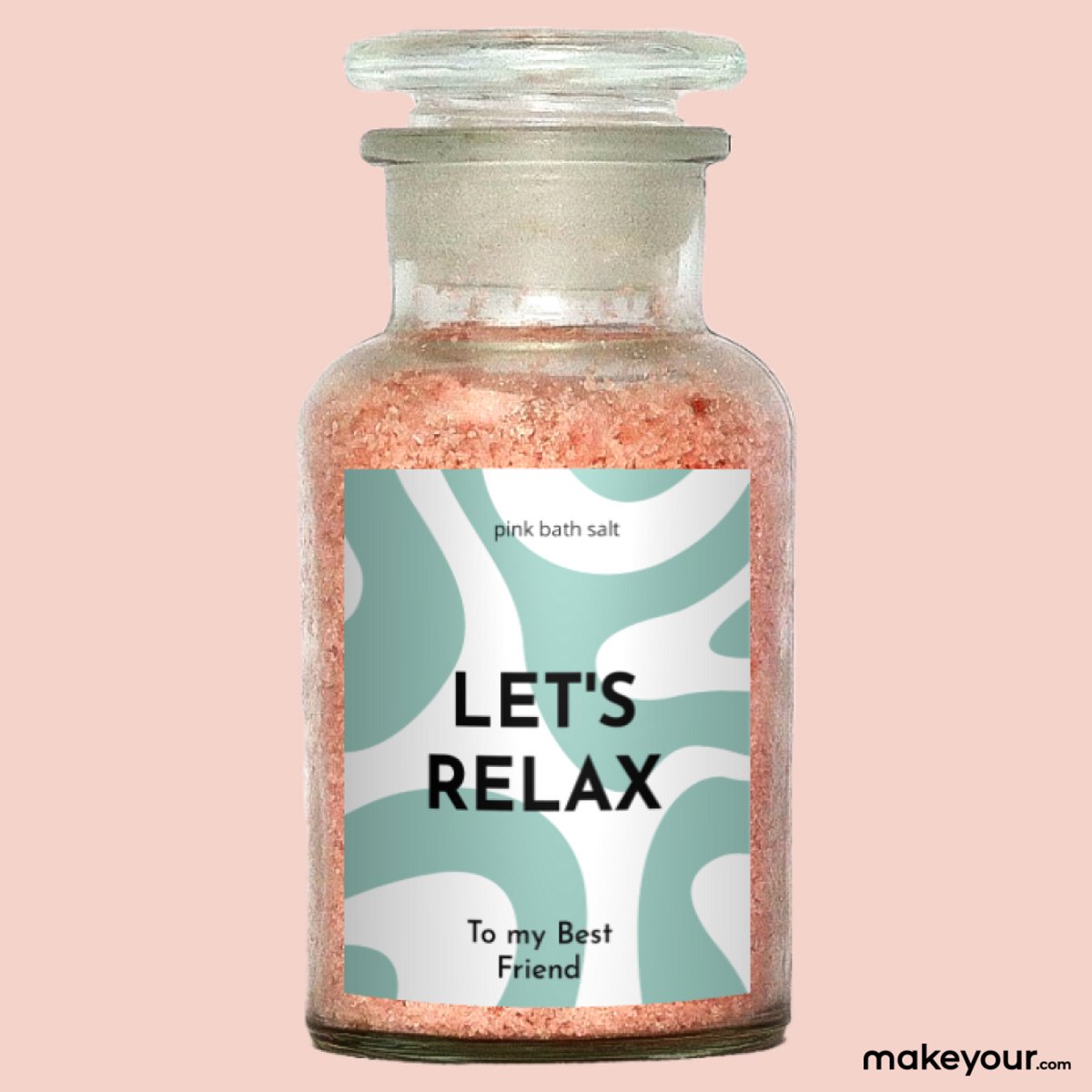 Goedkoopste Badzout met Etiket Let's Relax - Origineel Moederdag Cadeau - makeyour.com - Premium Badzout - makeyour.com