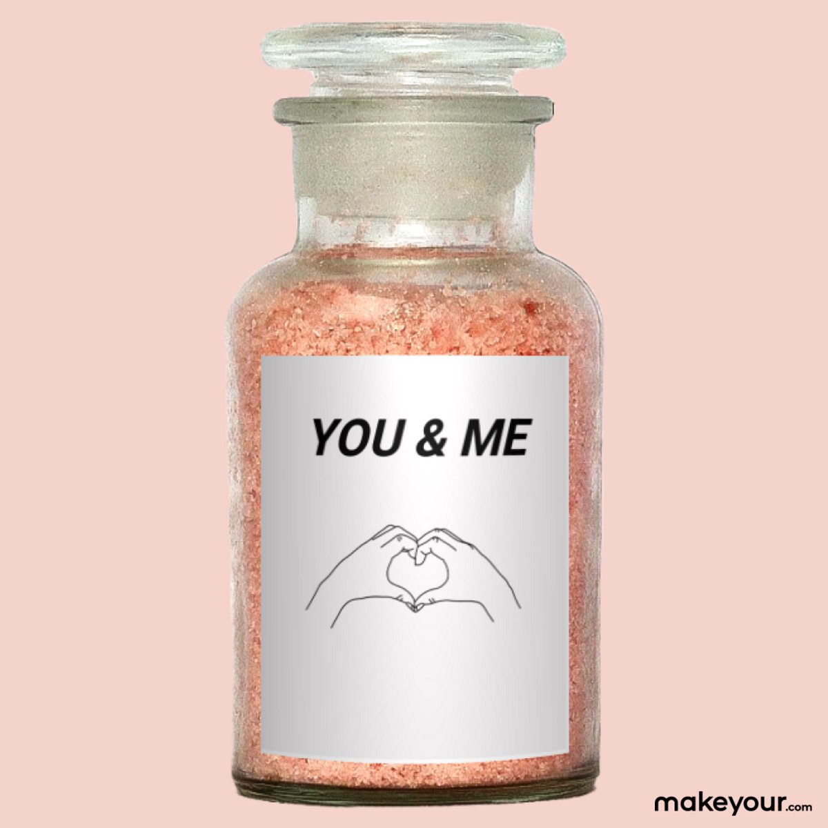 Goedkoopste Badzout met Etiket you & me - Origineel Valentijn Cadeau - makeyour.com - Premium Badzout - makeyour.com