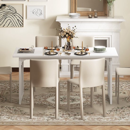 4-Delige Keukentafel en Stoelenset Industriële Tafelset met 2 Stoelen en 1 Bank Metalen Frame en Opbergrek Bruin - Costway