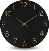 Wandklok, Zonder Secondewijzer, Modern, Analoog, Klok Voor De Keuken Woonkamer Werkkamer O 35 Cm Zwart