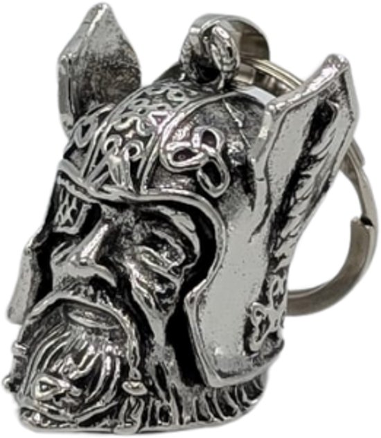 Grand X - Bell Guardian - Dieu Viking - Argent - Gremlin Bell - Porte-clés - Porte-clés Moto - Cloche Porte-Bonheur Moto - Pendentif Sac - Foi