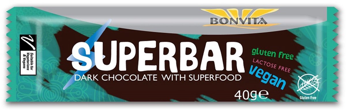 Goedkoopste BonVita Superbar Dark Chocolate Superfood 40GR