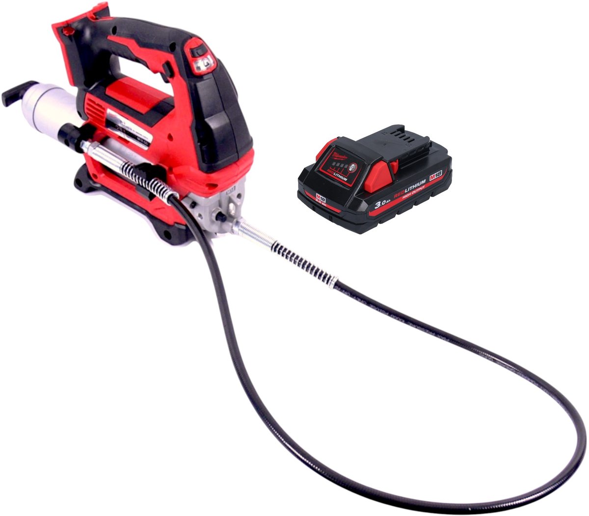 Milwaukee M18 GG-301 accu vetspuit 18 V 690 bar + 1x oplaadbare batterij 3.0 Ah - zonder lader