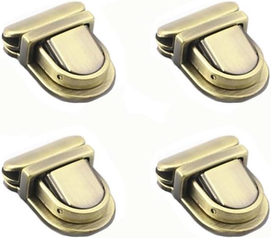 Set van 4 verstelbare gespen voor kettingtas, kleine metalen sluitingen voor het inkorten/verlengen van de tasketting, gouden lengte