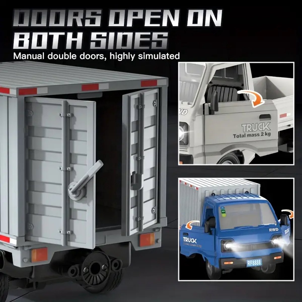 PolkaHome® RC auto, RC truck op afstandsbediening met stoom uitstoot functie. RC drift auto — afbeelding 7