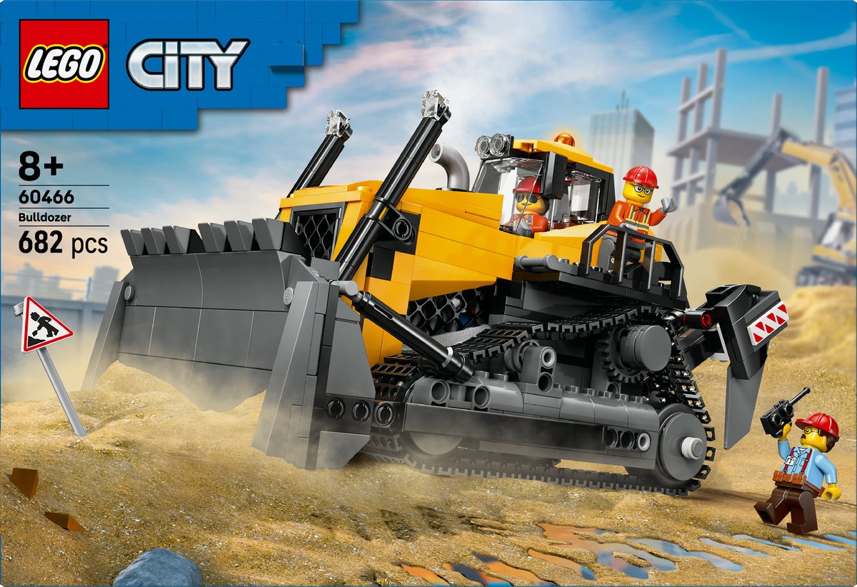 LEGO® City Gele Bulldozer, Bouwplaatsvoertuig - 60466 — afbeelding 12