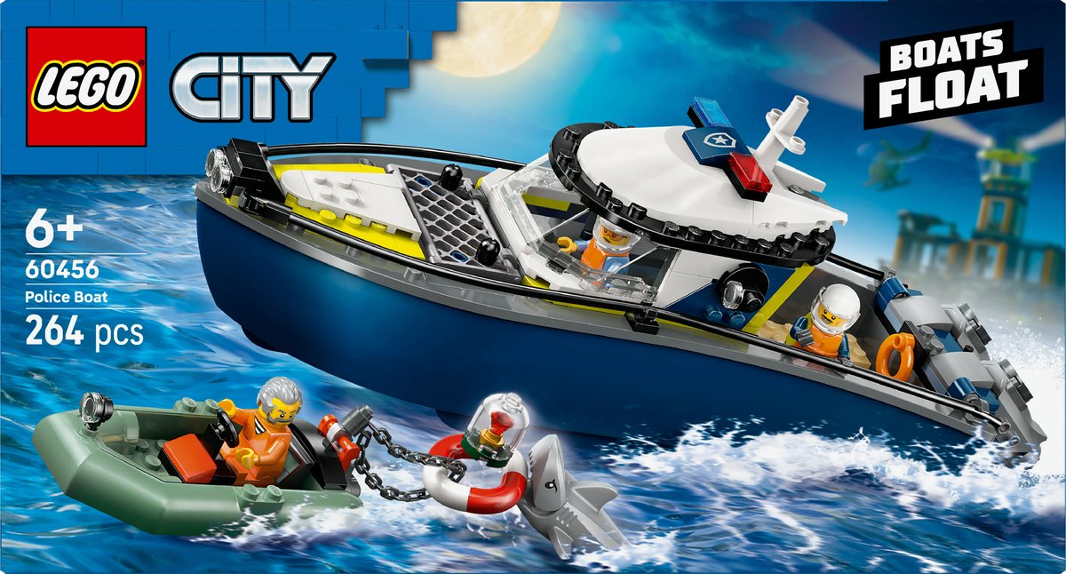 LEGO® City Achtervolging met Politieboot, Drijft Echt - 60456 — afbeelding 9