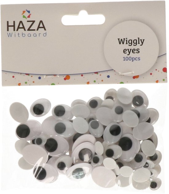 Yeux mobiles auto-collants noirs 100 pièces