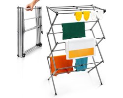Droogrek - Inklapbaar wasrek voor binnen en buiten - Staand droogrek met vleugels - Ruimtebesparend en lichtgewicht - Voor kleine en grote wasjes - Perfect voor appartementen, balkon en studentenkamer - Snel opvouwbaar - Wasdroogrek voor huishoudelij