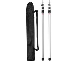 Tarp Poles - Telescopische tentstokken - 2 stuks - Ultralichte, draagbare aluminium zonneschermstokken die tot 2,38 m uitschuifbaar zijn - Geschikt voor kamperen, tenten, luifels en strandhuisjes
