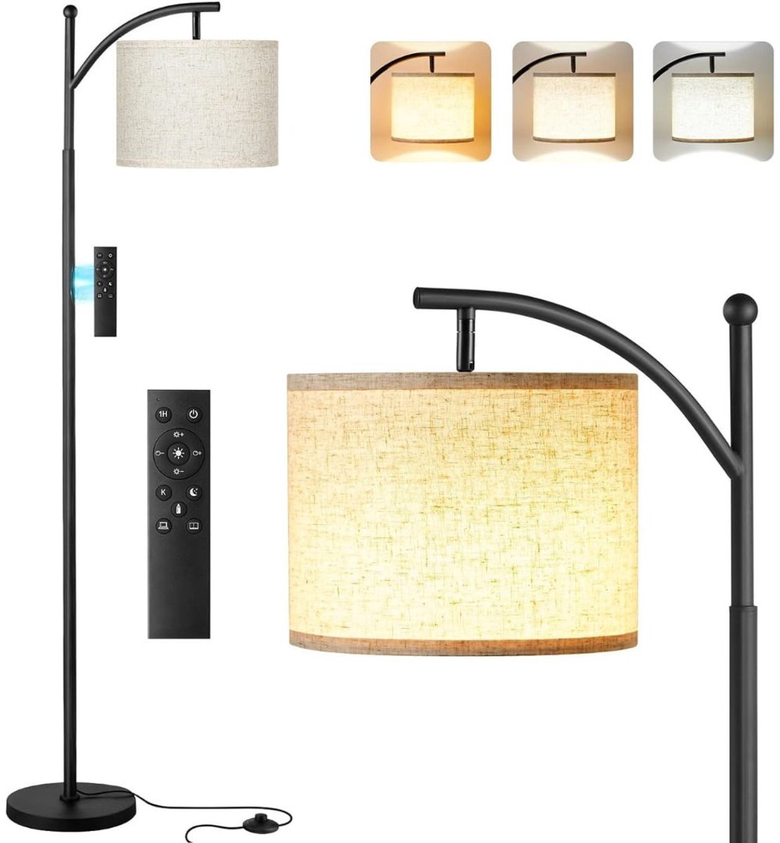 Booglampen Staand Vloerlamp - Vloerlampen Woonkamer - Zwart