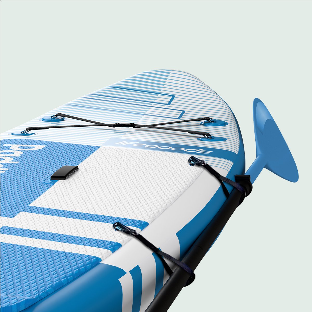 LifeGoods PaddlePro SUP Board Pro - Pro Set - Met Zitje - Opblaasbaar Paddle Board - Max. 150KG - 320x81cm - Sky Blue – foto 8