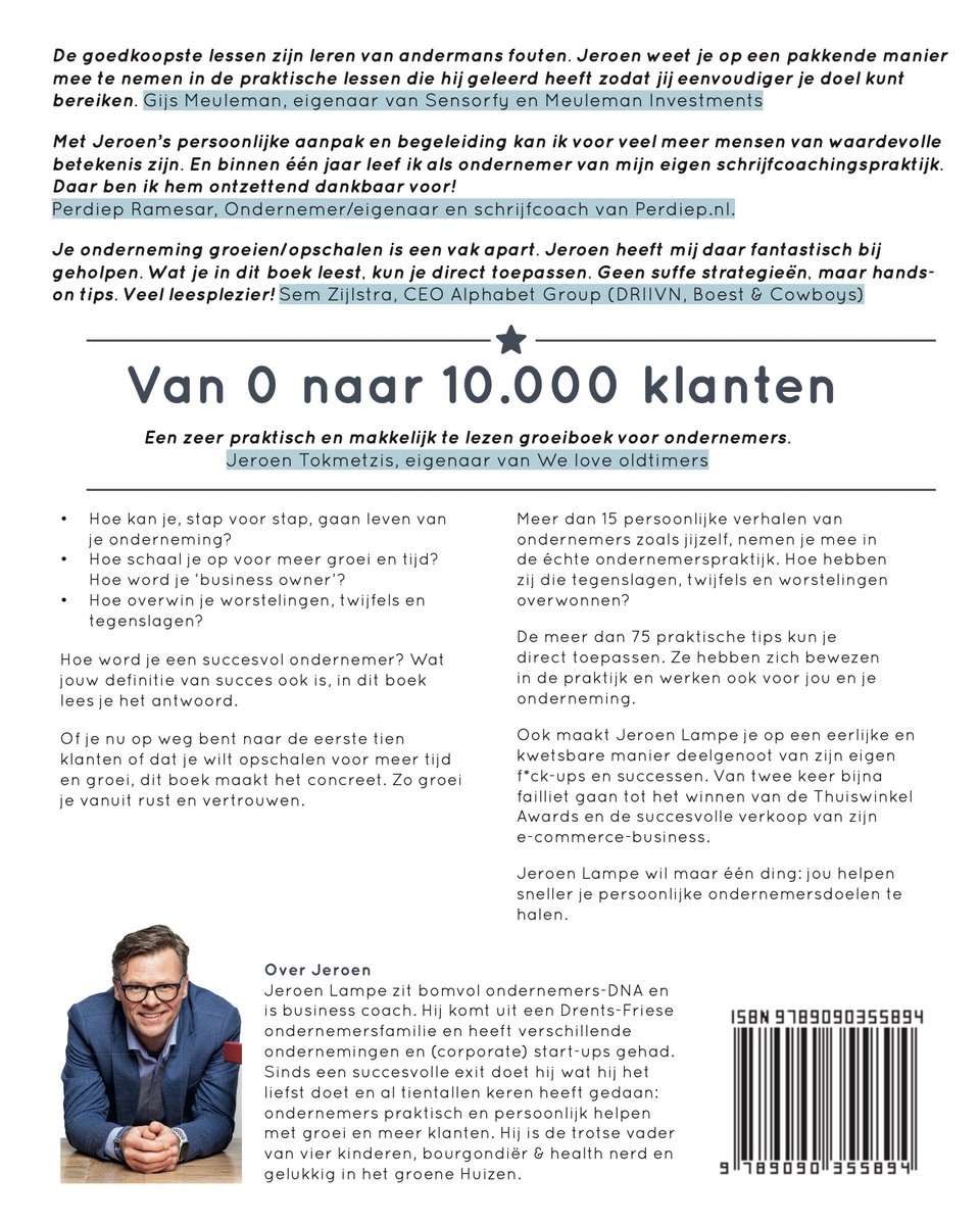 Van 0 naar 10.000 klanten - back cover
