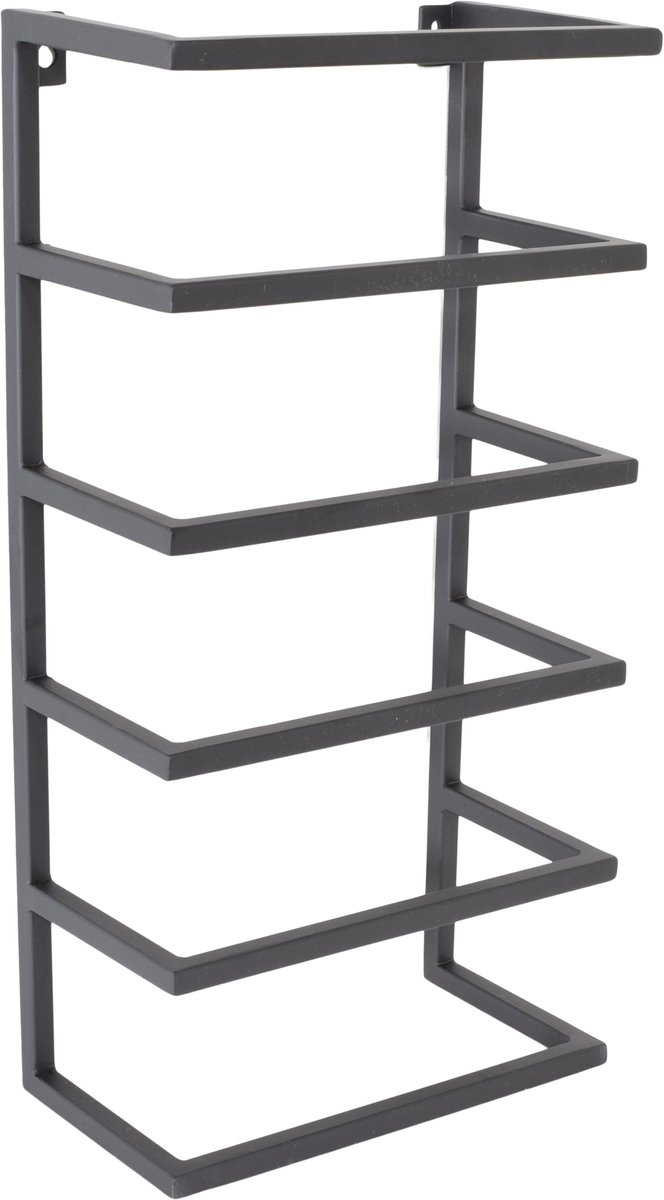 LOFT42 Kick Wandhanddoekenhouder 5 laags - Zwart - Metaal
