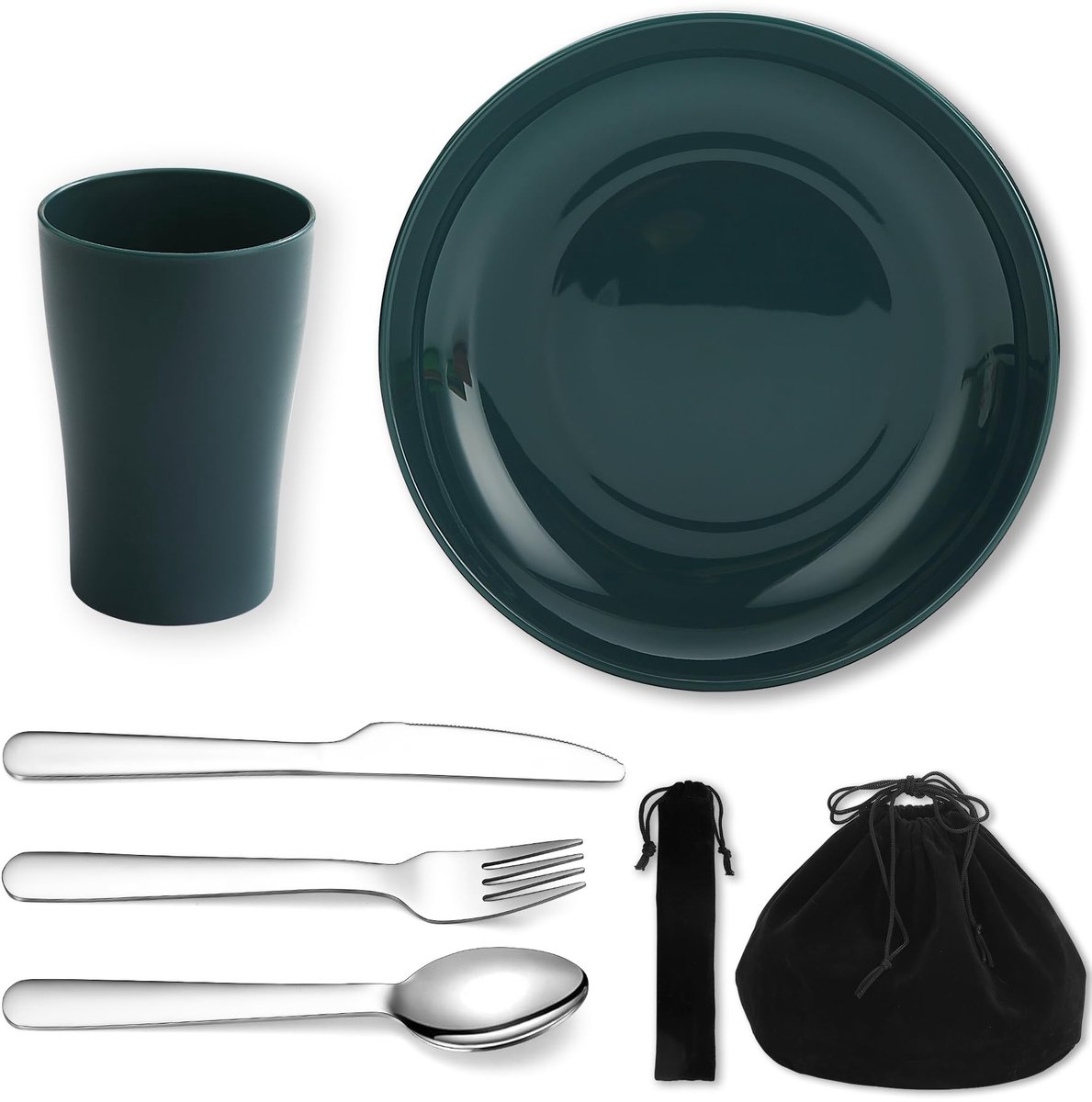 Ibenzoa® Compleet Camping Bestekpakket – 5 Delen, Lichtgewicht