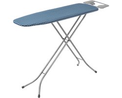 KADAX Strijkplank met hittebestendige strijkijzerplank, inklapbare tafelstrijkplank met verstelbare hoogte, robuuste strijkplank met stabiele poten (blauw)