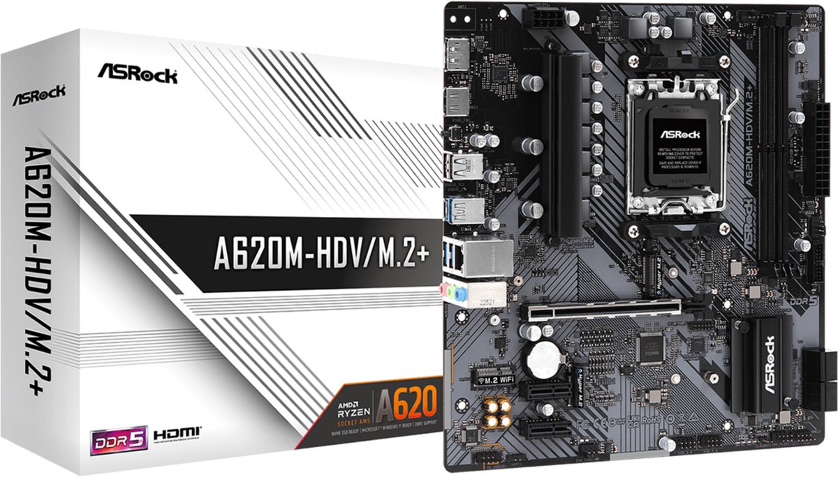 Asrock A620M-HDV/M.2+ AMD A620 Socket AM5 micro ATX