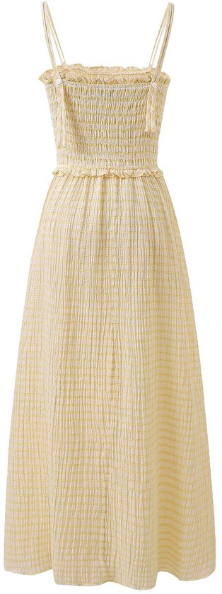 Robe d'été longue en lin rayé jaune FRNCH Marianne