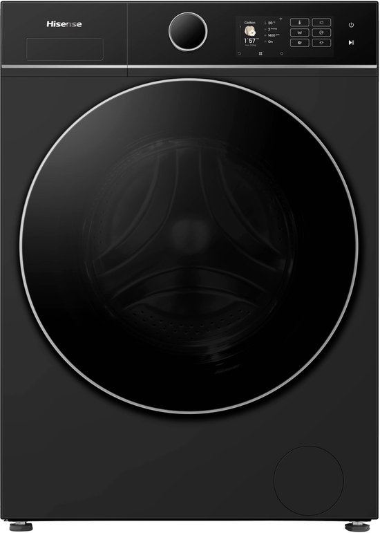 Hisense WF5I1045BBQ Wasmachine - Voorbelading - 10,5 kg - 1400 RPM - Zwart - A-klasse - ConnectLife - Quick Wash - Pure Jet - iF