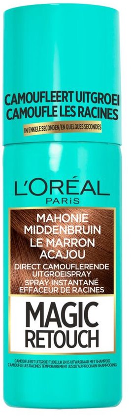 3x L'Oréal Magic Retouch Uitgroeispray Mahonie Middenbruin 75 ml
