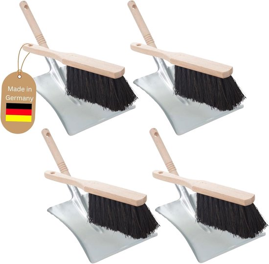4X stoffer en blik set stoffer en blik handborstel Arenga borstelharen ...