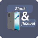 Slank en flexibel: een transparant hoesje om een grijze OnePlus Nord CE4 Lite.