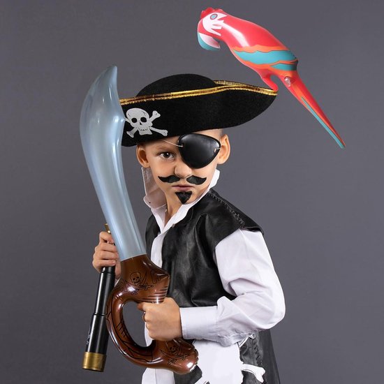 3x Piraten zwaard 80cm opblaasbaar - Themaparty Webshop