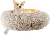Hondenbed Donut 50 cm - Kalmerend anti-angst bed voor kleine honden - Wasbaar en zacht - Pluche fleece - Rustgevend kussen voor kat en hond - Orthopedisch - Verbeterde slaap