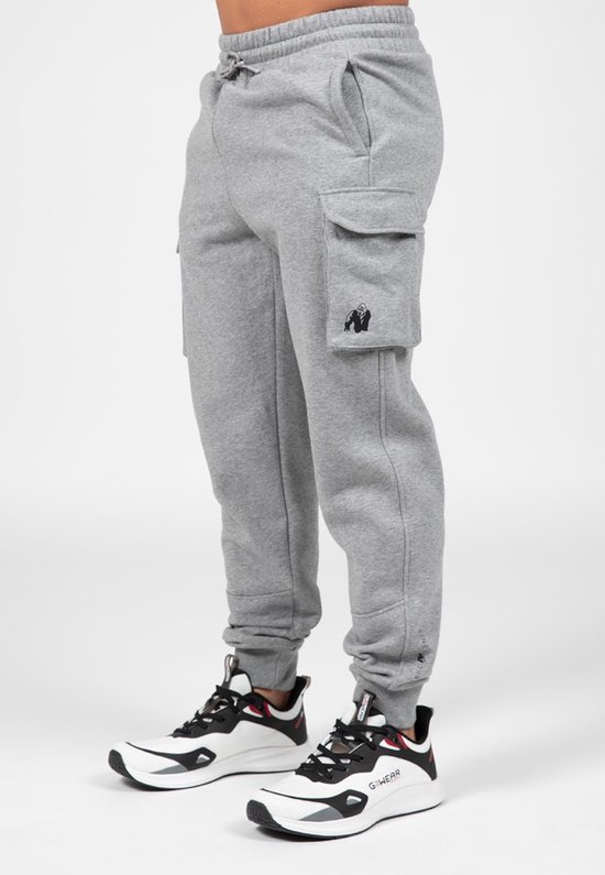 Gorilla Wear Hudson Cargo Joggingbroek -Trainingsbroek - Grijs Melange - XL