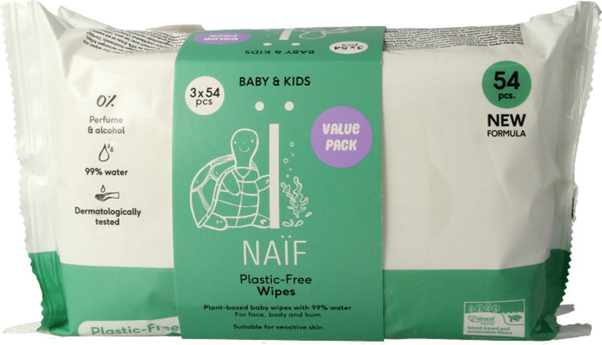 Naïf - Lotion Billendoekjes - 1 pakje - 54 doekjes - Plasticvrij & Huidvriendelijk Naïf - Lotion Billendoekjes - 1 pakje - 54 doekjes - Plasticvrij & Huidvriendelijk