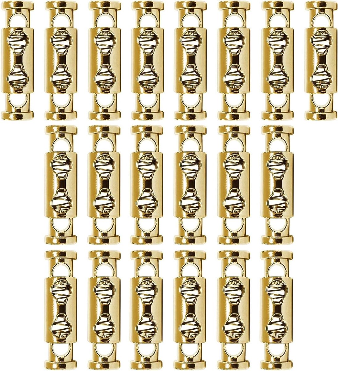 20 stuks snoersloten - veersnoeren 4.5 mm metalen koordstopper - toggle stopper voor trekbanden - voor rugzakken, sportkleding, schoenen