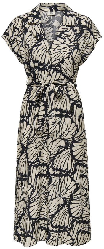 JDY JDYTROYA LIFE S/L MIDI DRESS WVN DIA Dames Jurk - Tapioca 02_25_12_Black_Structure
