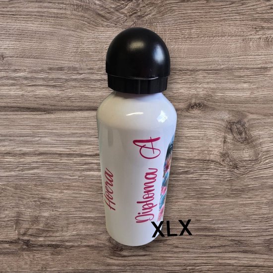 Bedrukte bidon met dolfijn en Hoera diploma A, Zwemdiplma, Bidon, Drinkfles, Waterfles, Dolfijn, XLX® — afbeelding 2