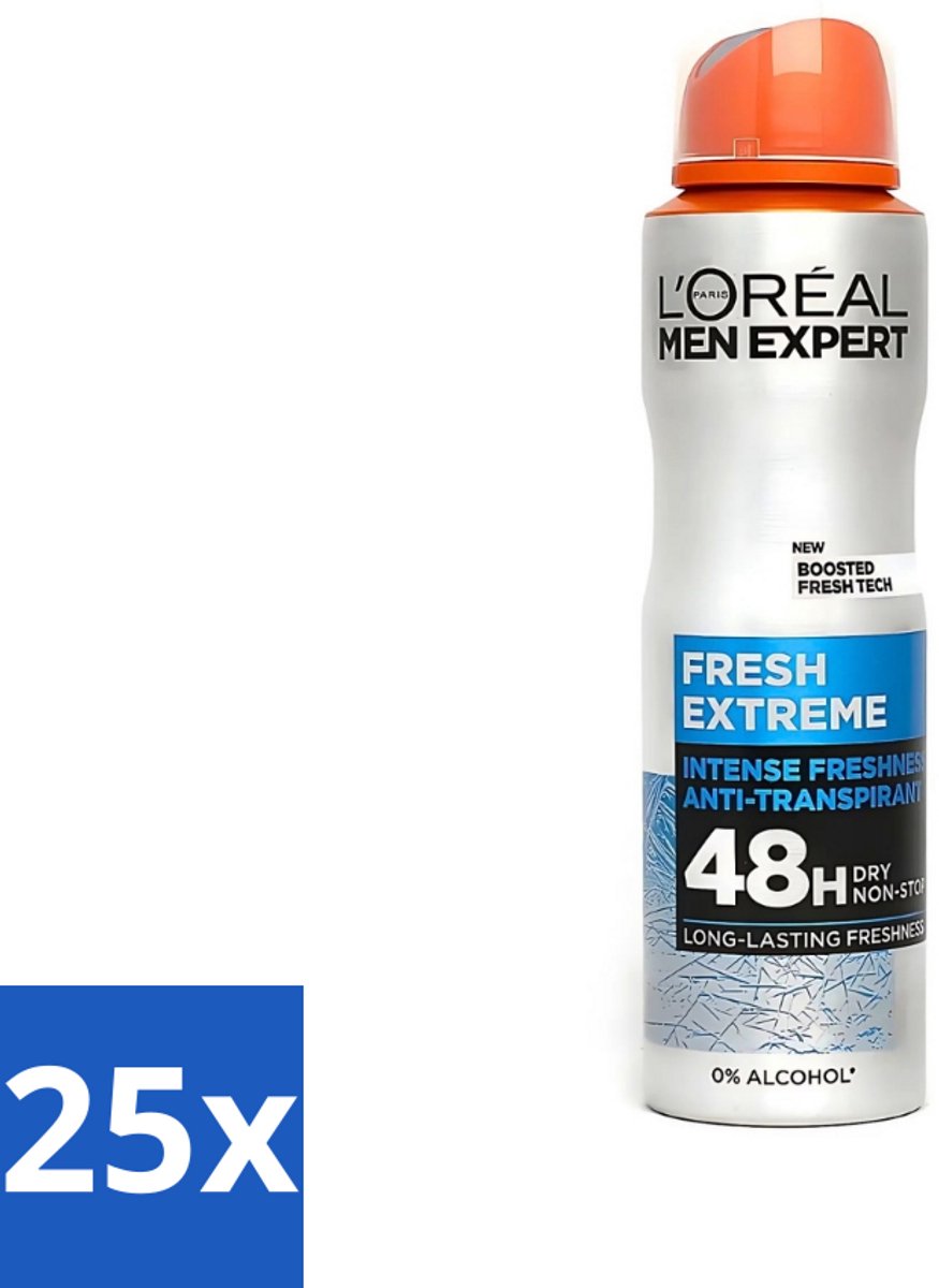 L'Oréal Men Expert Deodorant Spray Fresh Extreme 150 ml - Bulkverpakking - 25 stuks