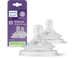 Philips Avent Natuurlijke Zuigreflex – Snelheid 5, 6+ maanden, 2 stuks - SCY965/02 - Flesspenen