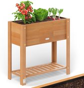 Jardinière en bois d'acacia certifié FSC 68x30x75 cm – Lit de jardin surélevé pour herbes et légumes