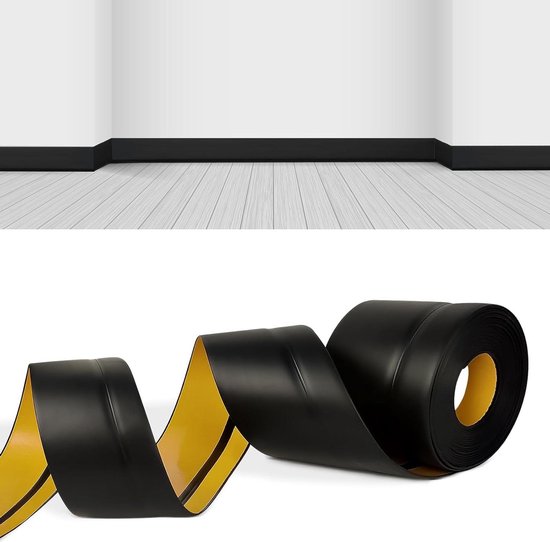 Plint, 80 mm x 20 mm x 3 m, Zelfklevende Plint Flexibel, PVC, Waterdicht, Vuilafstotend en Schimmelbestendig, Geschikt Voor Badkamer en Keuken (Wit