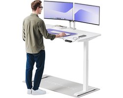 Desktronic HomeOne Zit-sta Bureau Elektrisch In Hoogte Verstelbaar, 140x70cm, Wit/Wit, Stille Dubbele Motor, Hoogte 72-119cm