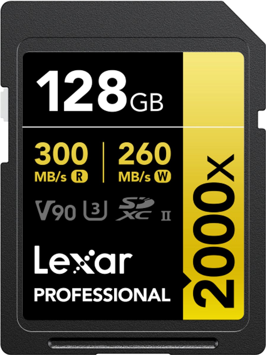 Lexar SD Pro Gold Series UHS-II 2000x 128GB V90