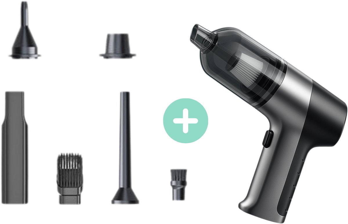 Purgato Autostofzuiger Draadloos 12000 Pa Zilver 2-in-1